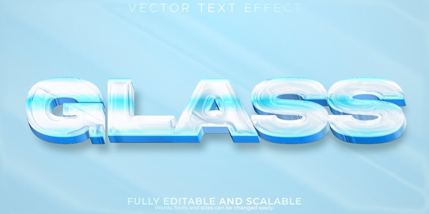 Glass text effect editable transparent and clean text style