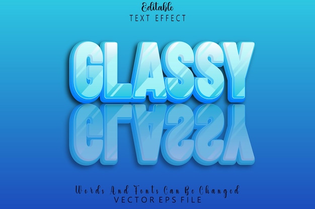 Glassy Editable Text Effect Emboss Cartoon Style
