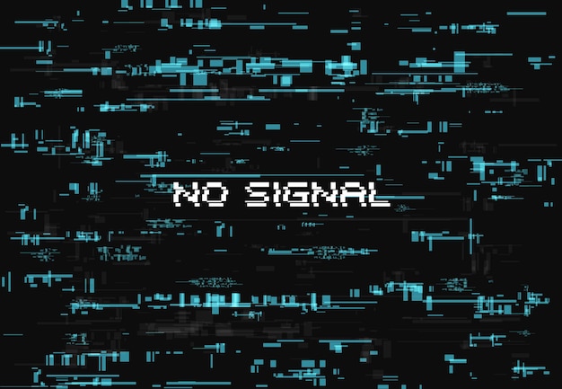 Glitch effect for no signal screen page.