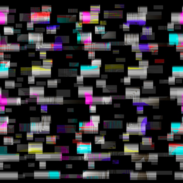 Glitch tv seamless vector pattern effect noise distortion interference on the monitor abstract