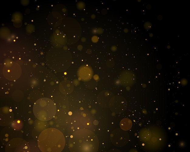 Glittrande magiska dammpartiklar. Abstrakt bakgrund med bokeh-effekt.