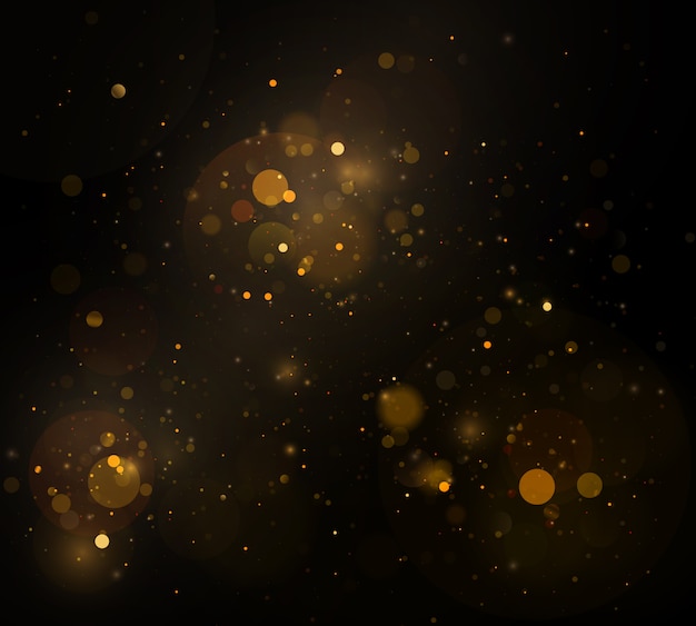 Glittrande magiska dammpartiklar med bokeh-effekt.