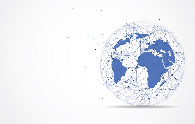 Global ağ bağlantısı. Dünya haritası noktası