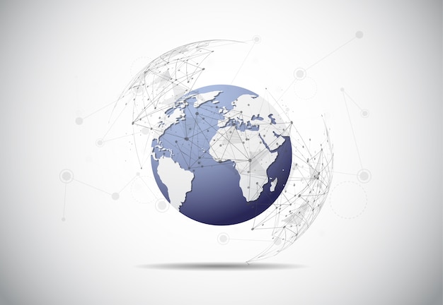 Global ağ bağlantısı. Dünya haritası noktası