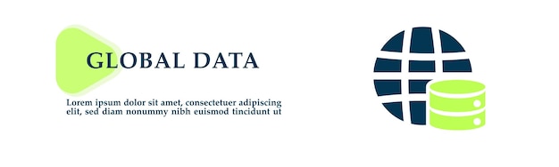global data icon concept for presentation infographics promotion or web banner graphics