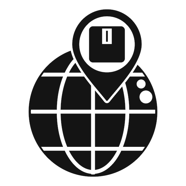 Global delivery tracking pointing location on a world map