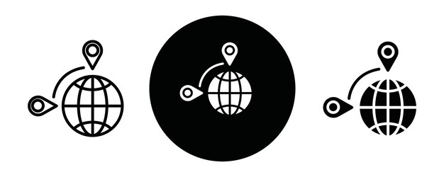 Global distribution outline icon collection or set Global distribution Thin vector line art