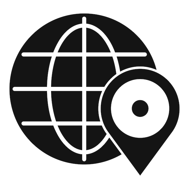 Global location pinpointing target on earth icon