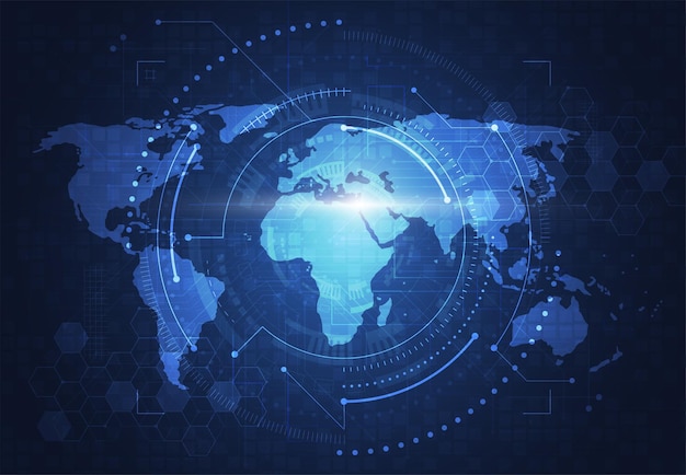 Global netværksforbindelse. Verdenskort med punkt- og linjekomposition. Koncept for global forretning. Vektorillustration