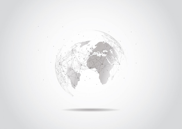 Global netværksforbindelse. Verdenskort punkt