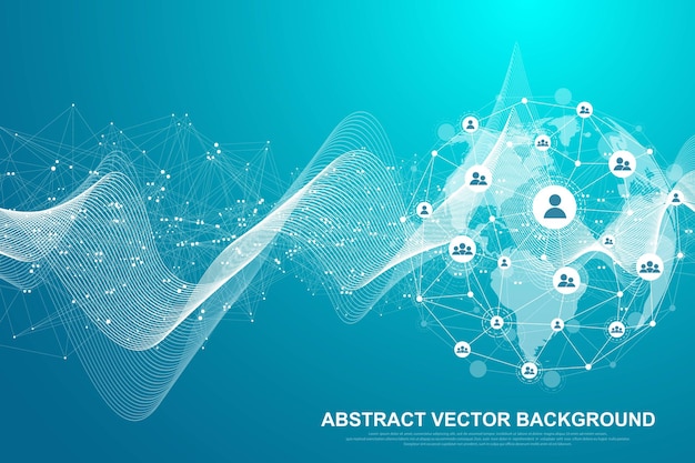 global network business connection. networking connection concept. global network connections with points and lines. global business visualization. vector illustration.