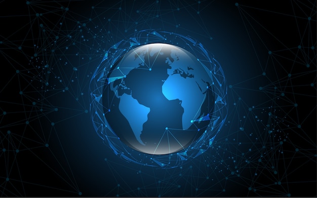 Global network connection abstract technology background