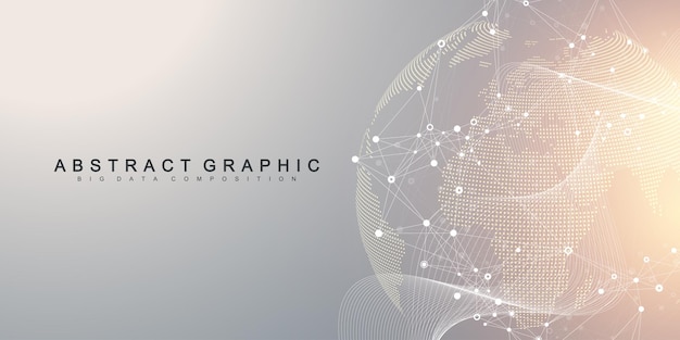 Global network connection banner design template