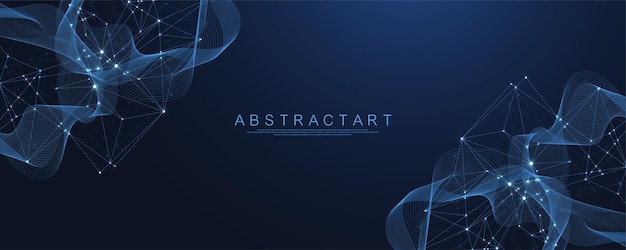 Global network connection concept Big data visualization Internet technology Business Science