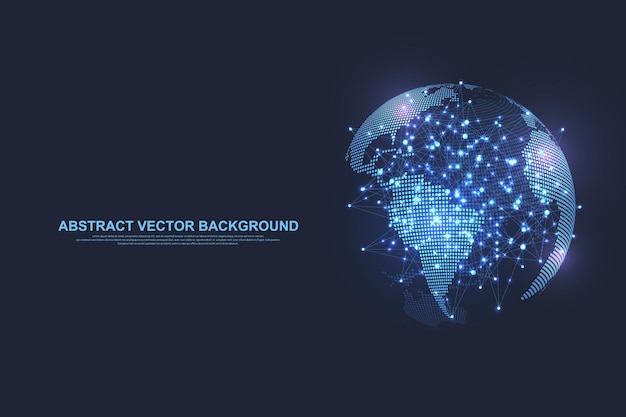 global network connection concept big data visualization social network communication in the global computer networks internet technology business science vector illustration