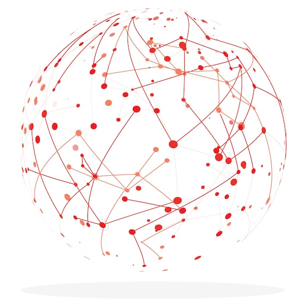 global network connection with world map point