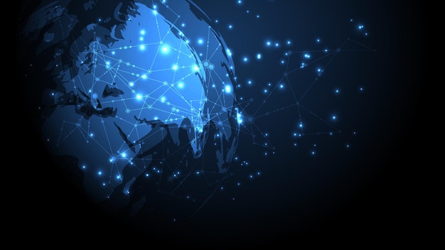 global network connection world map abstract technology background global business innovation