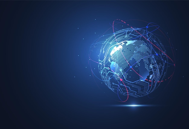 global network connection. world map point and line composition concept of global business. vector illustration