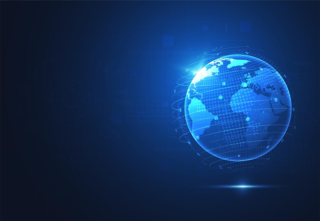 global network connection world map point and line composition concept of global business vector illustration