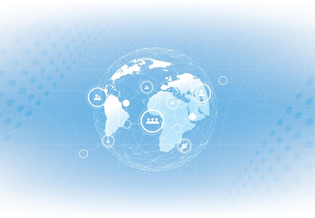 Global network connection. World map point and line composition concept of global business