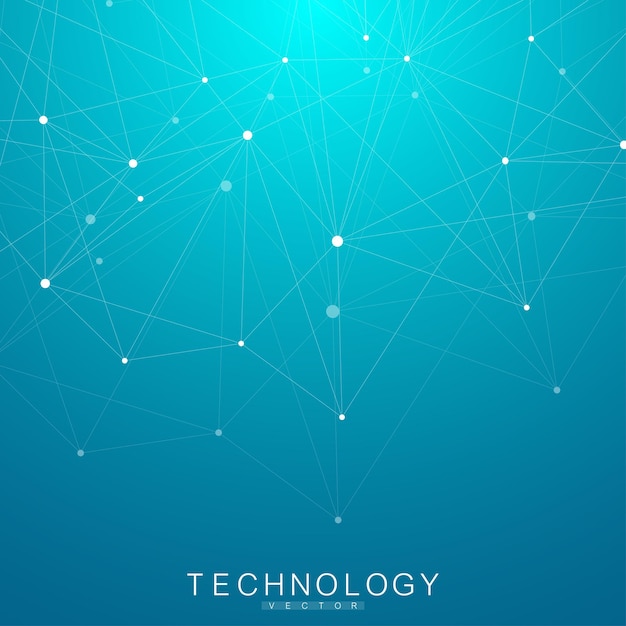 Global network connections with points and lines. Wireframe background. Abstract connection structure. Polygonal space background. Vector illustration.