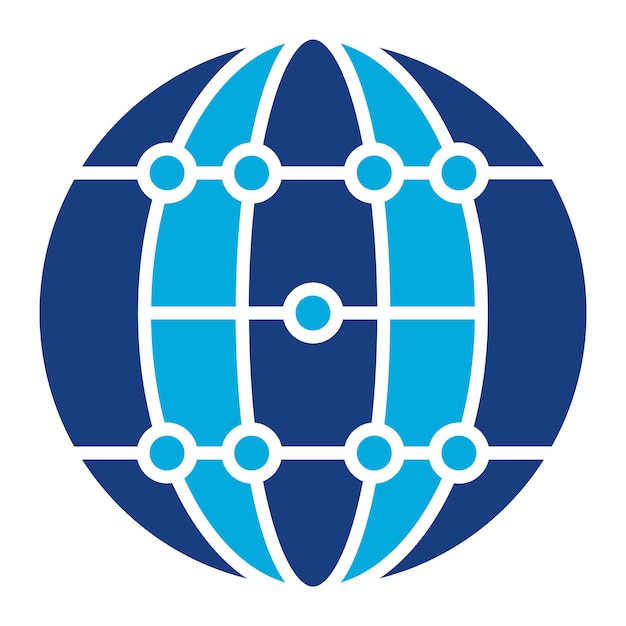Global Network Duotone Illustration