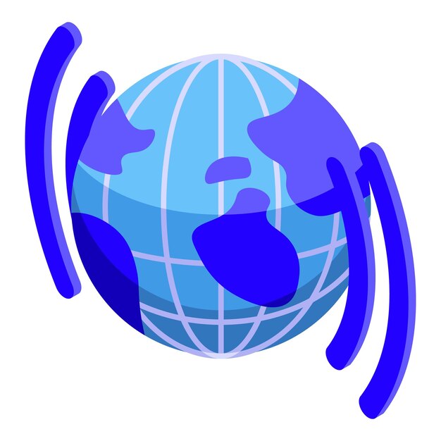Global network icon Isometric of Global network vector icon for web design isolated on white background