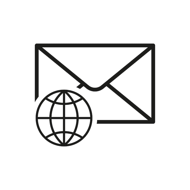Globe icon with envelope Vector illustration EPS 10