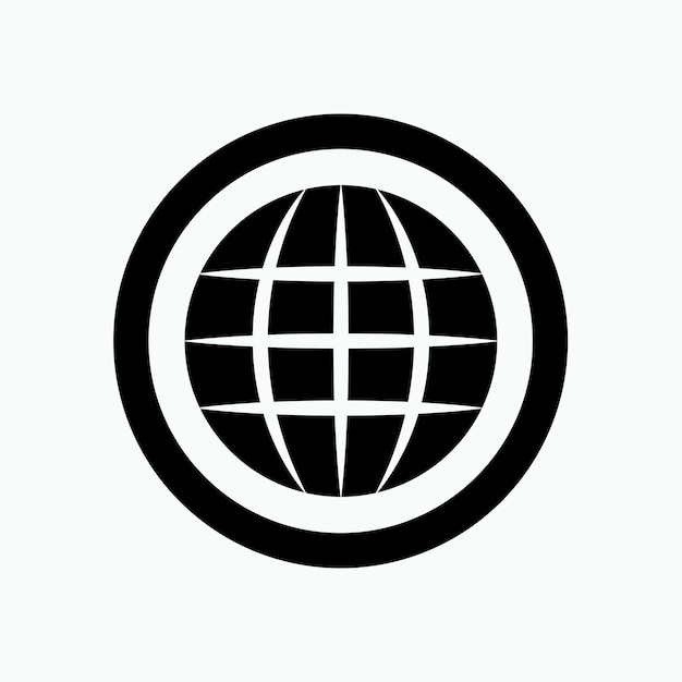 Globe Icon World or Earth Sign Internet Access Symbol Vector