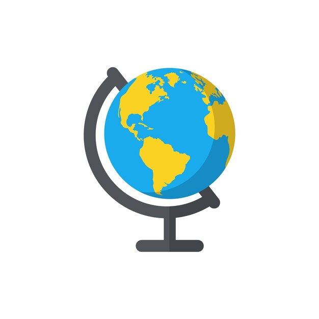 globe isolated flat web mobile icon vector image