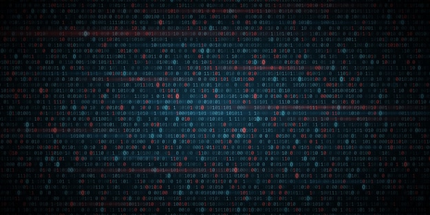 Glødende binær softwarekodebaggrund.