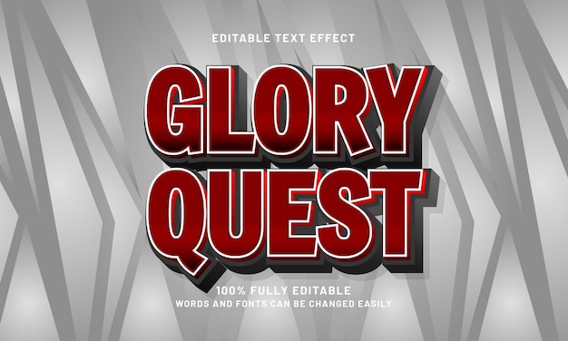 glory quest editable text effects with a hero and brave theme