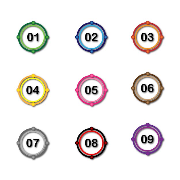 Glossy and Colorful Bullet Design