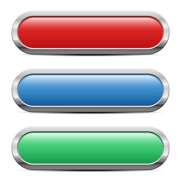 Glossy buttons set   illustration  on white background