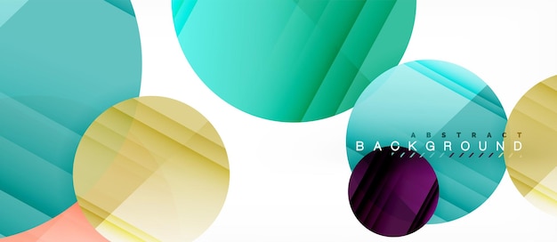 Glossy colorful circles abstract background modern geometric design