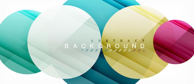 Glossy colorful circles abstract background modern geometric design