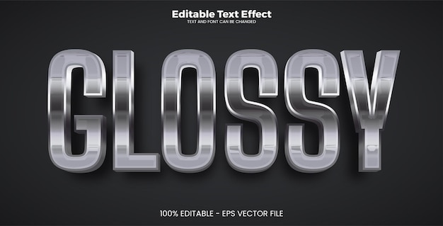 Glossy editable text effect in modern trend style
