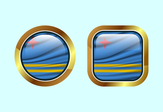 Glossy flag button of Aruba High quality web button design