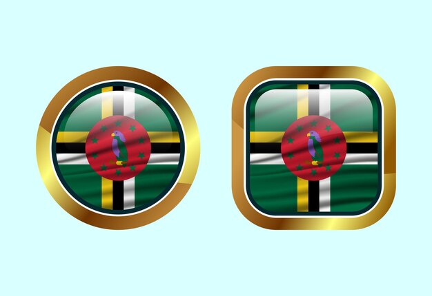glossy flag button of dominica high quality web button design