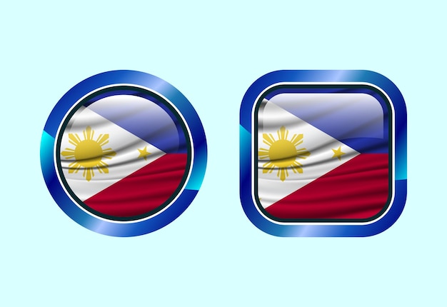 glossy flag button of philippines high quality web button design