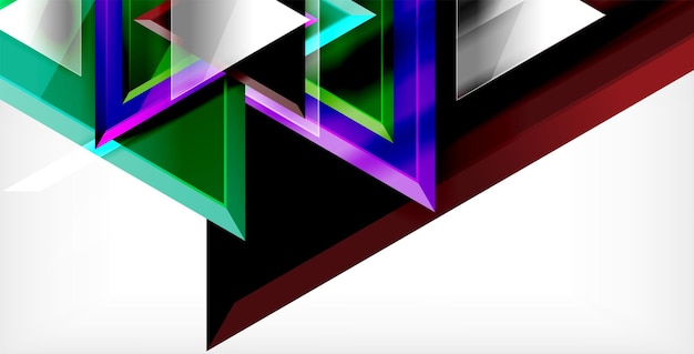 Glossy shiny triangles background