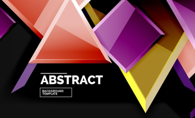 Glossy squares and triangles geometric backgrounds