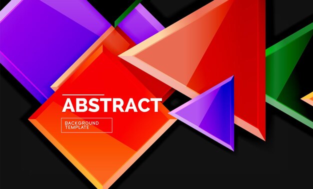 Glossy squares and triangles geometric backgrounds