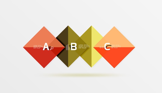 glossy squares with text abstract geometric design concept vector template background for workflow layout diagram number options or web design