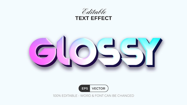 glossy text effect colorful style editable text effect