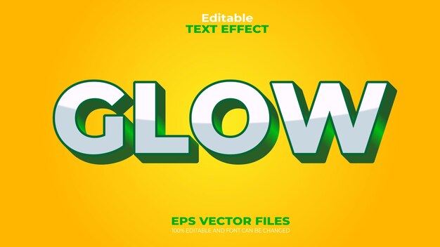 Glow Effect EPS Editable Text Effect and font can be changed