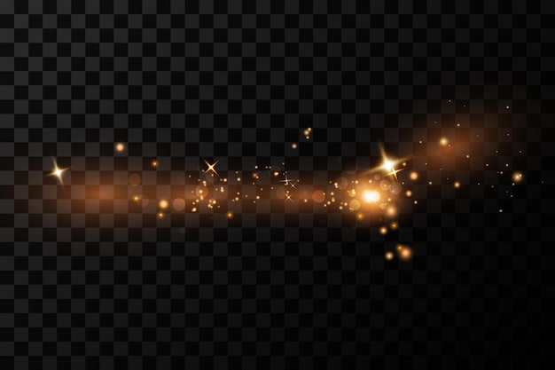 Glow light effect with sparkling magical dust particles illustration