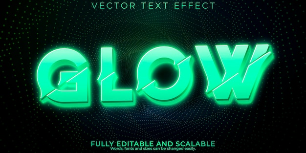 Glow text effect editable neon and shiny text style