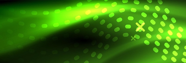 Glowing abstract wave on dark shiny motion Christmas and New Year magic space light Techno abstract background