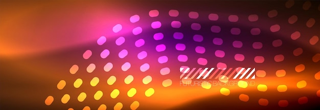 glowing abstract wave on dark shiny motion magic space light vector techno abstract background